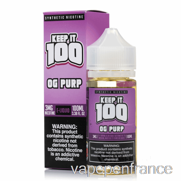 Og Purp - Gardez-le 100 - 100 Ml 0 Mg Stylo Vape